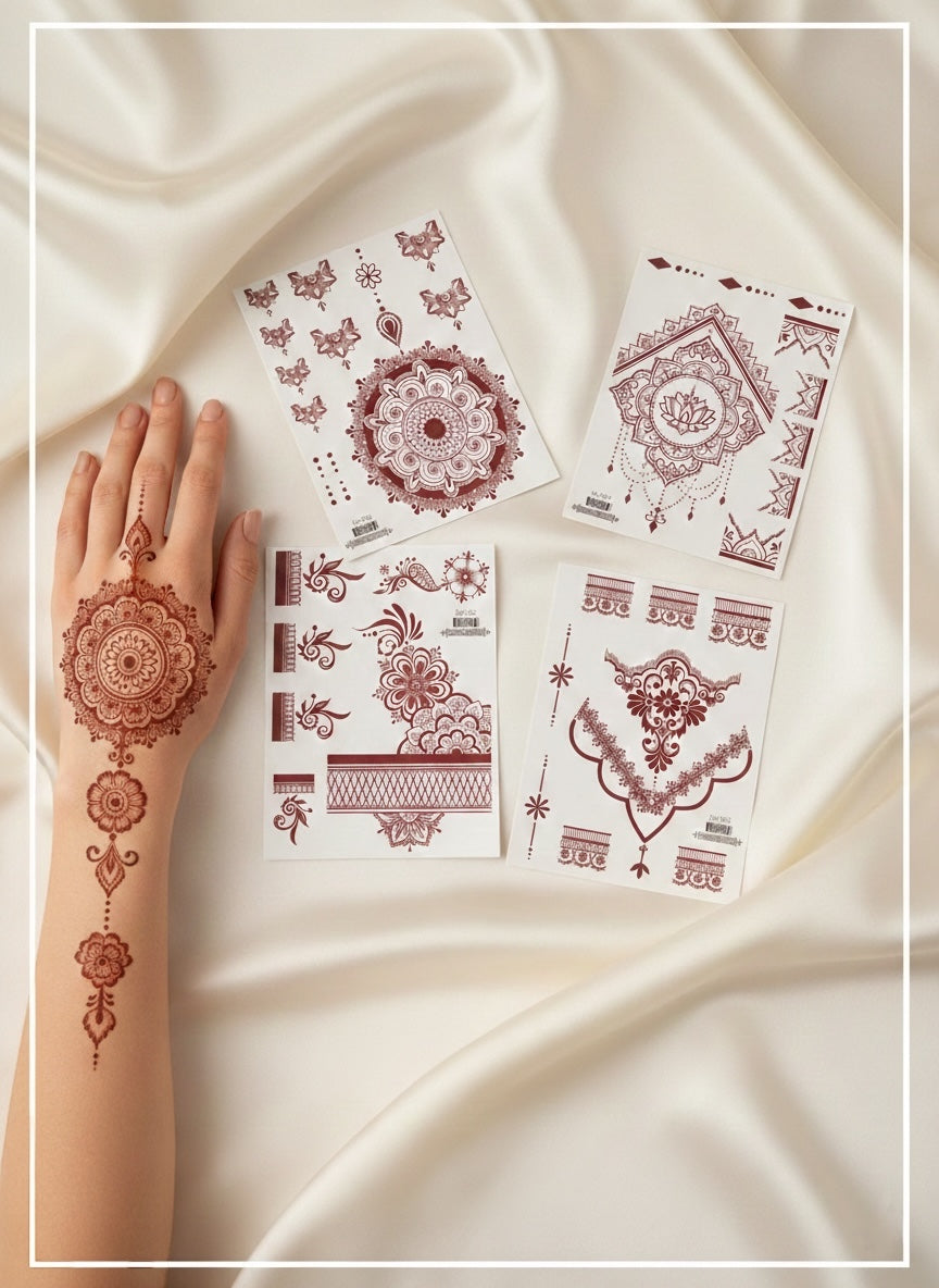 Temporary Hand Tattoo for Weddings & Special Celebrations Royal Bridal Henna - Luxury Embroidered