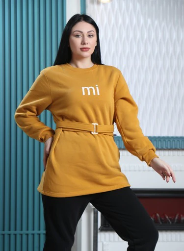 Cozy Velvet Set Belted Top & Trousers