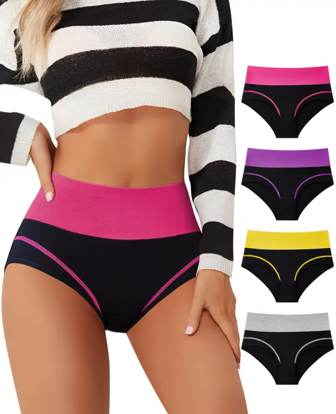 4pcs - Breathable Stretchy - lingerie