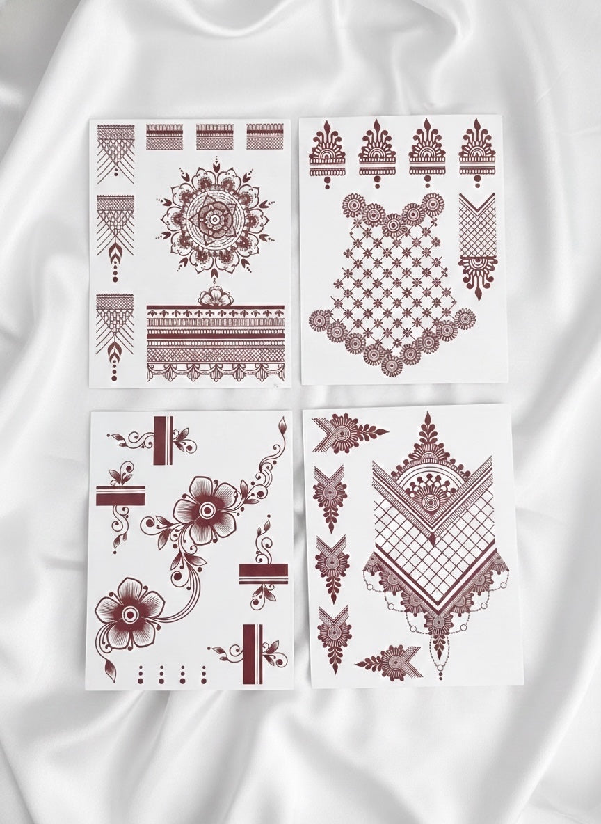 Royal Bridal Henna - Embroidered Temporary Hand Tattoo