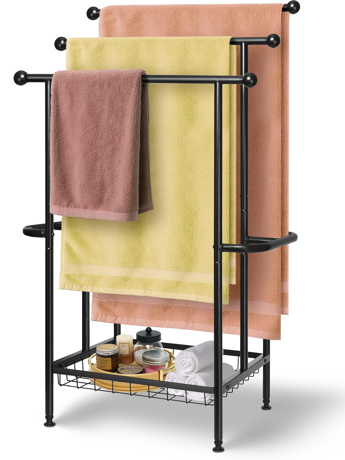 Freestanding Towel Rack for Bathroom & Outdoor, 3-Tier