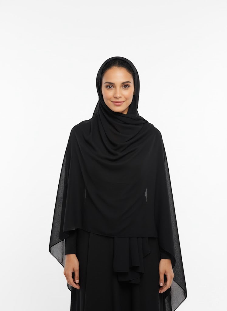 Hijab-shawl Chiffon Wrap-black
