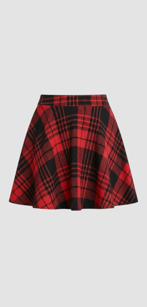 Skirt - Festive Plaid Mini