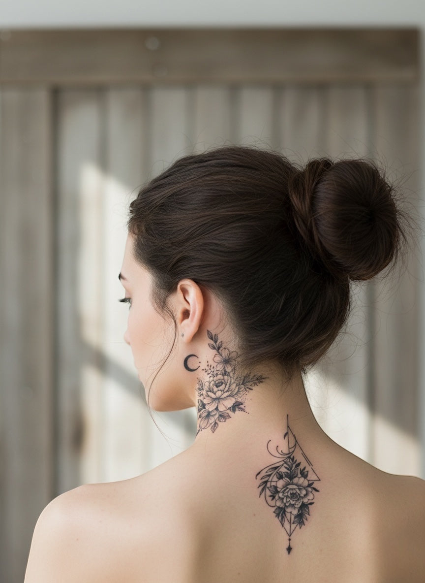 8pcs Temporary Tattoo Floral Whispers & Wild Shadows Collection