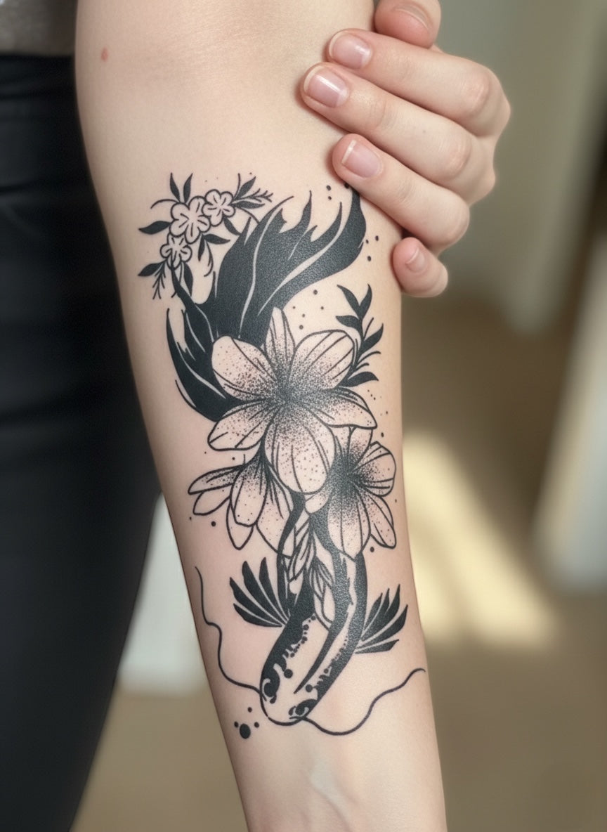 8pcs Temporary Tattoo Floral Whispers & Wild Shadows Collection
