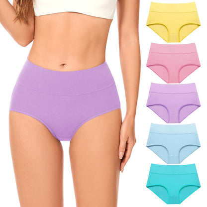 Cotton Underwear High Waisted Briefs Soft Ladies Panties Multipack 5 Pack