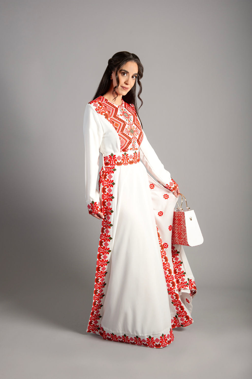Floral embroidered dress -white dress
