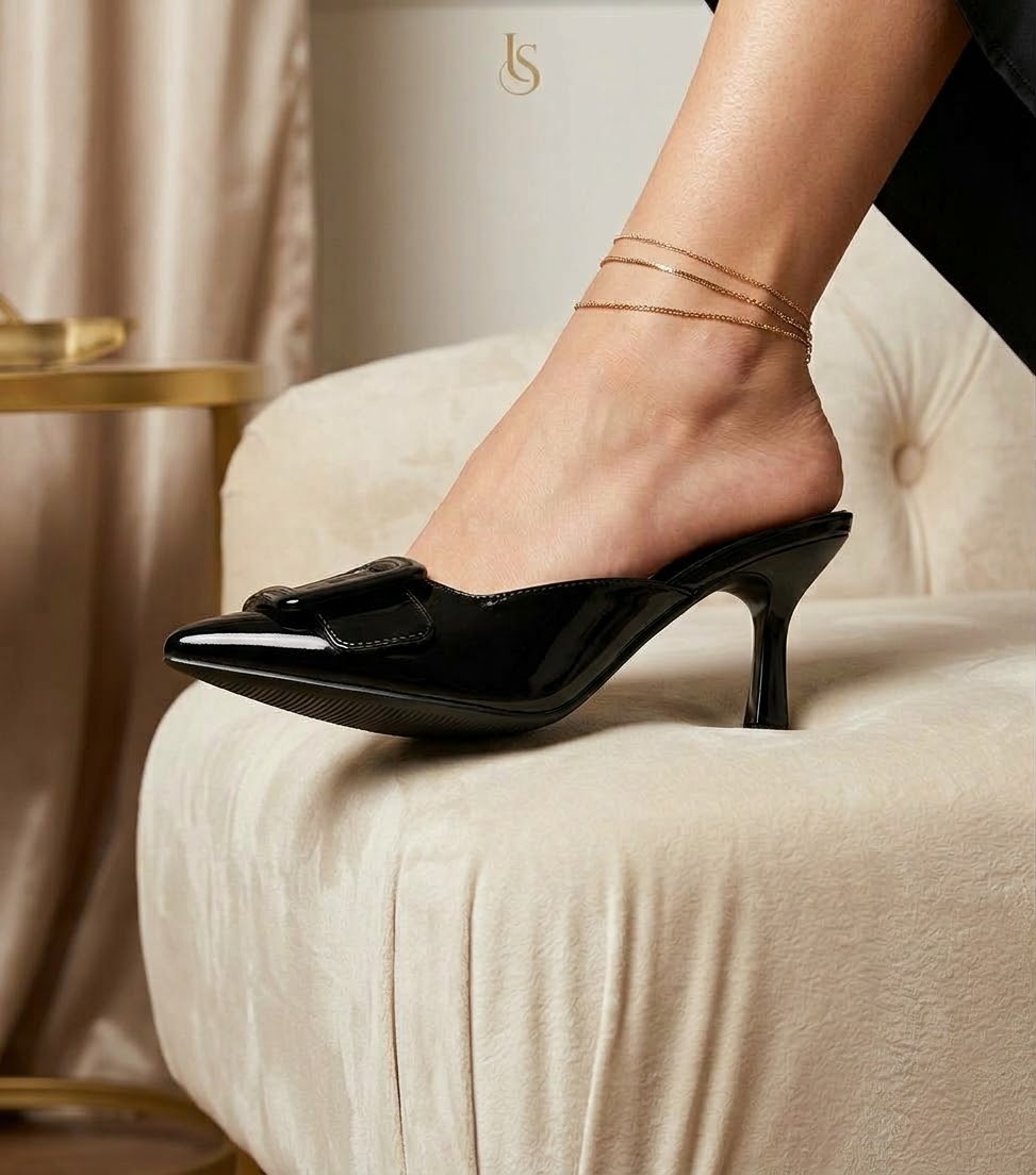 Women's Pointed Toe Buckle Stiletto Mules