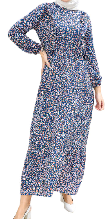 Patterned dress - blue