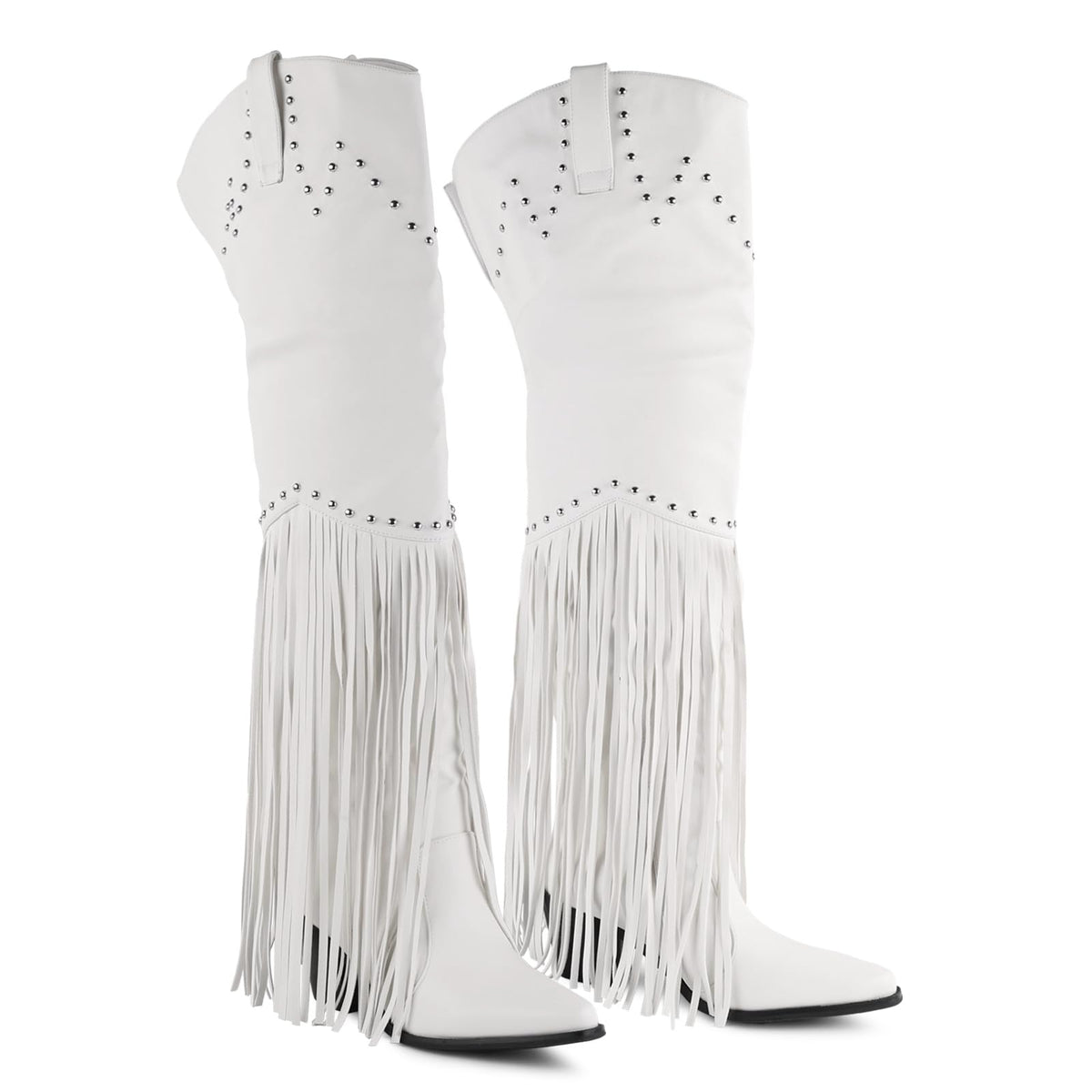 Fringe Thigh High Boots, Over the Knee Cowboy