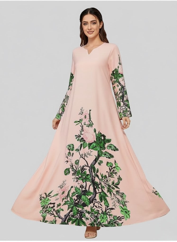 Maxi Abaya - Dress-Floral Print