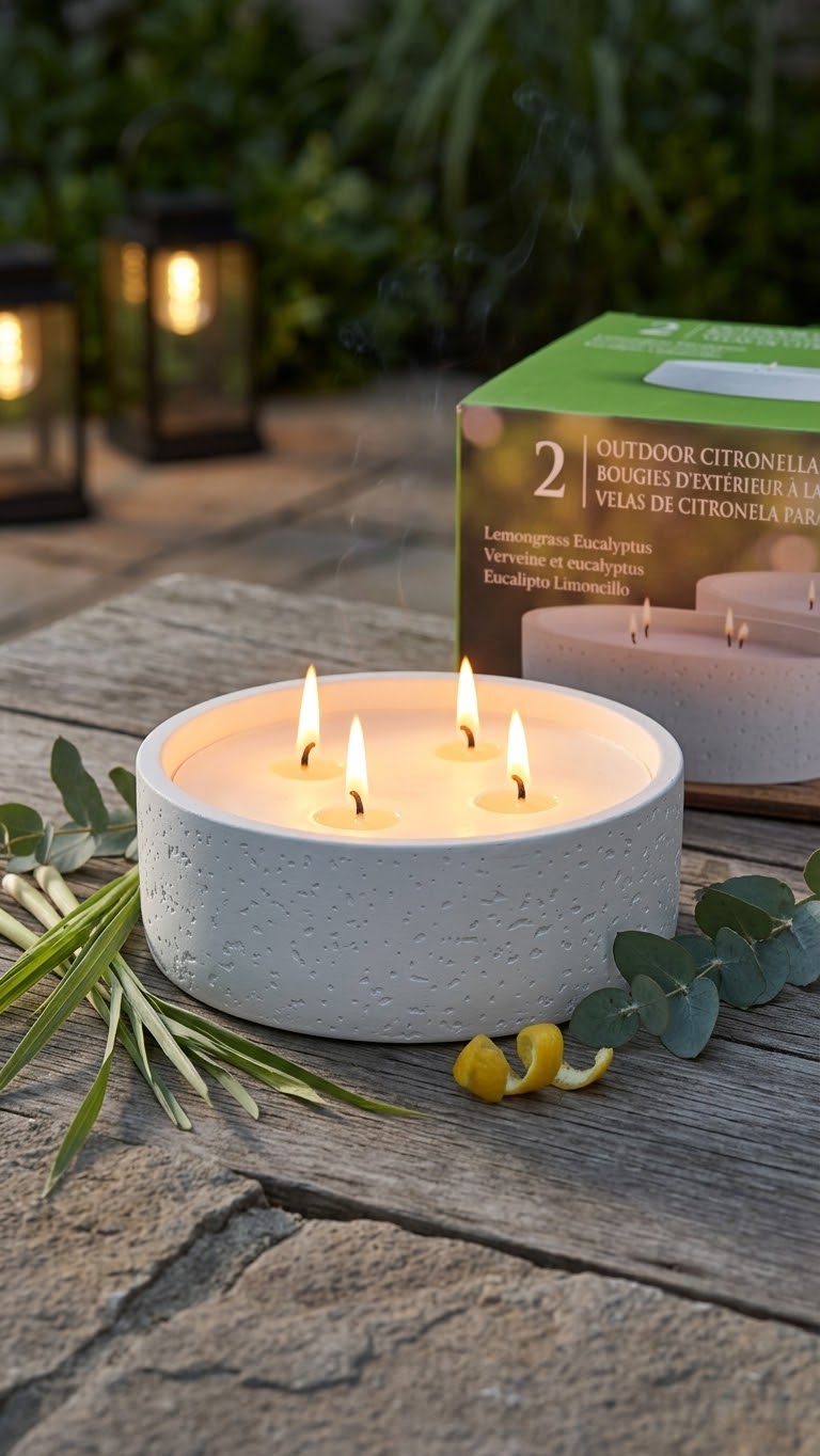 Essenza Outdoor Citronella Candles 2 Pack Lemongrass &amp; Eucalyptus