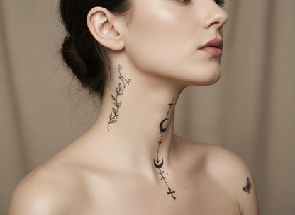 10 Sheets Temporary Tattoo Stickers - Highquality Decals, Waterproof Long-Lasting Body Art Small Designs Suitable For Fingers And The Neck