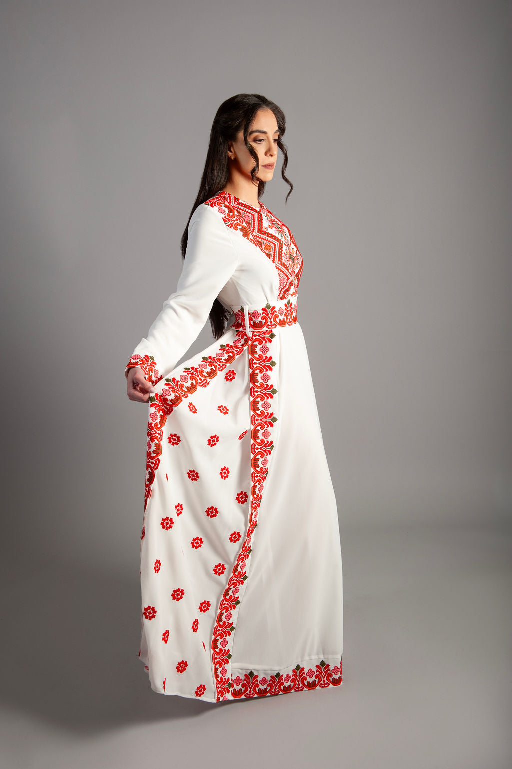 Floral embroidered dress -white dress