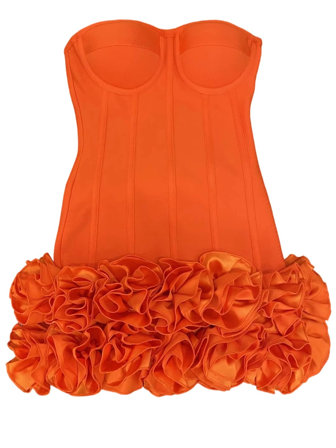 Off-Shoulder Bodycon Party Dress with Floral Hem
