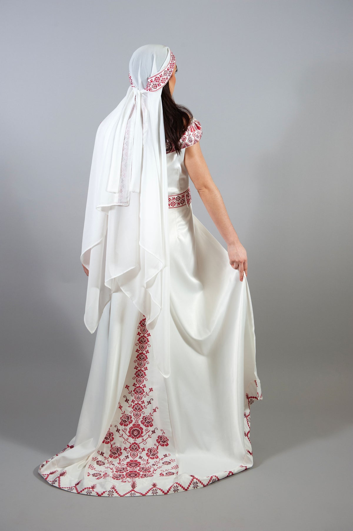 embroidery party dress - roza - white