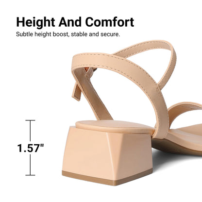 DREAM PAIRS Classic Nude Block Sandals
