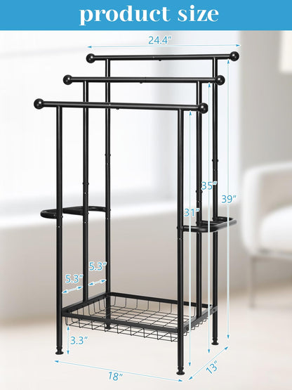 Freestanding Towel Rack for Bathroom &amp; Outdoor, 3-Tier
