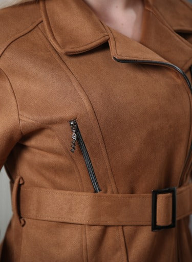 Short jacket - Two-Tone Biker Jacket with Asymmetric Zip