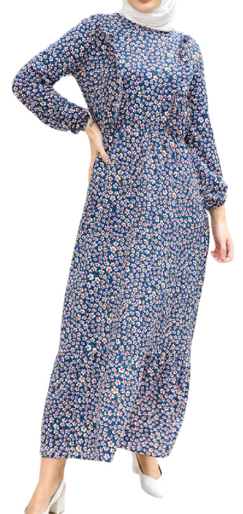 Patterned dress - blue