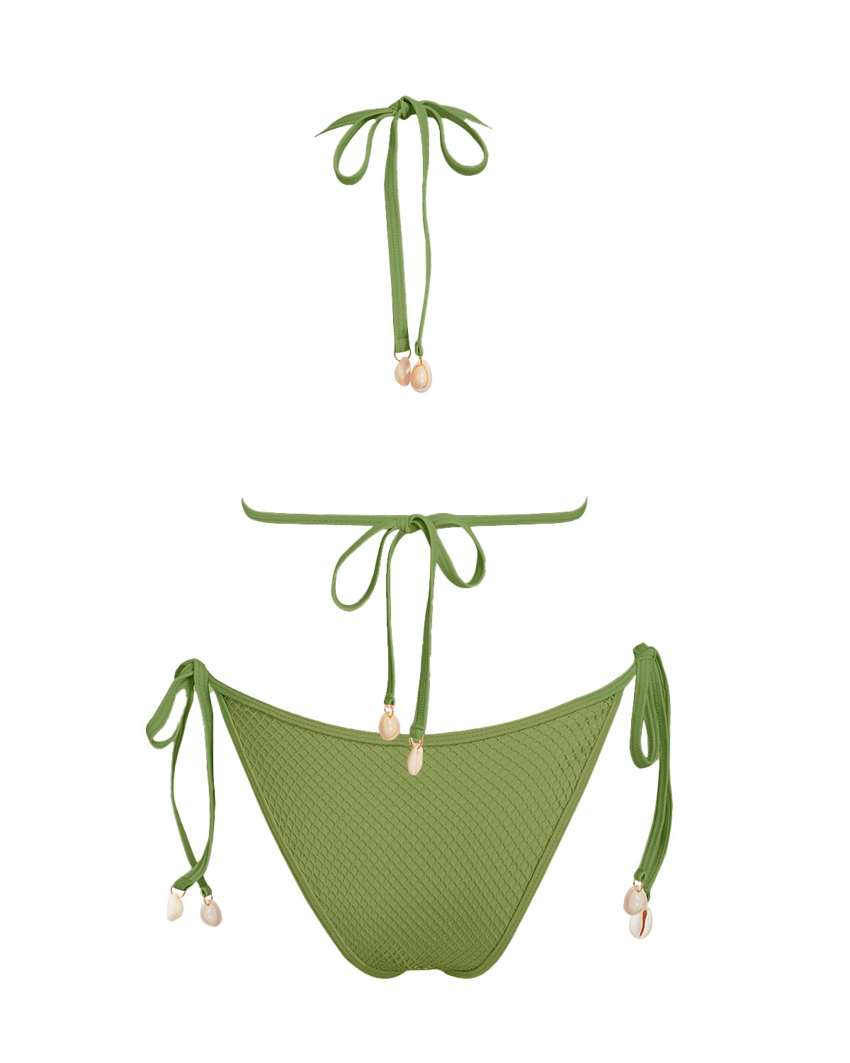 VOLAFA Women's Triangle Bikini Set “Swimsuit (Small, Green)