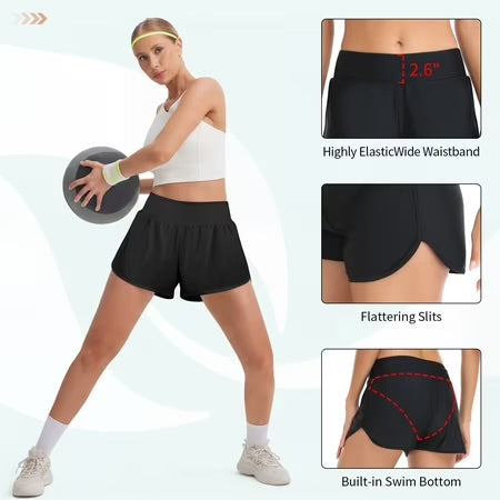 High Waisted Swim Shorts Swim Board