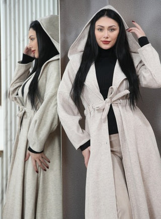 long coat - Gray white colour-include a cap