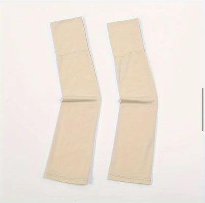 Long Solid Color Compression Sleeves, Modal Soft Cozy Sunscreen Arm Cover