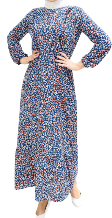 Patterned dress - blue