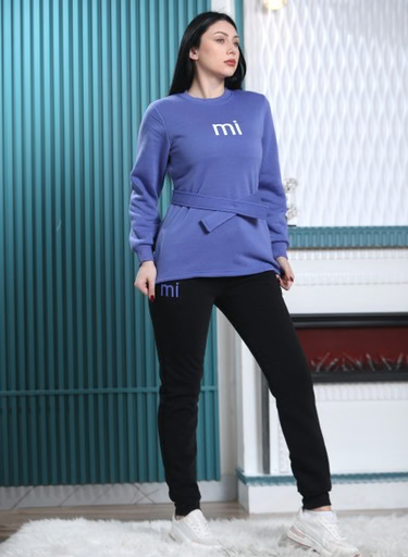 Cozy Velvet Set Belted Top & Trousers