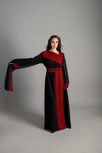 abaya dress intricate embellishments, a gracefully wrapped waist belt, and a long sleeve for added refinement Thobe For All Occasions Holidays & Celebrations