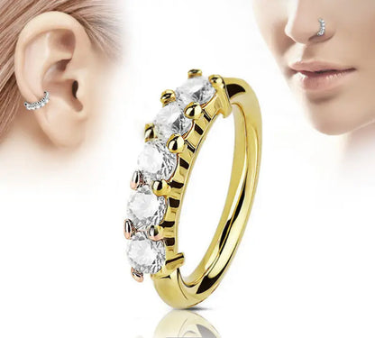 Golden Sparkly Zircon Inlaid Fashion Nose Jewelry