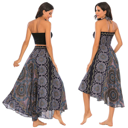 Hippie Maxi Long Skirt Bohemian Summer Casual Beach Dress Fits S M L