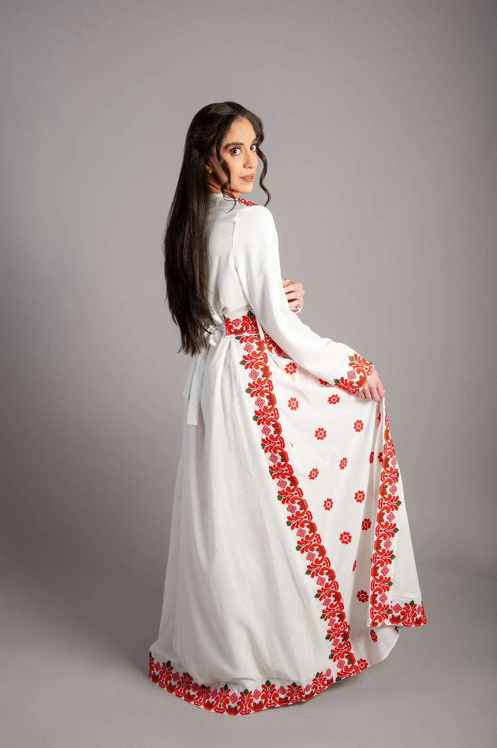 Floral embroidered dress -white dress