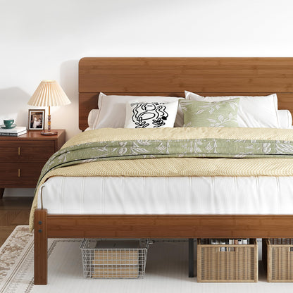 Queen Size Bamboo Wood Platform Bed Frame