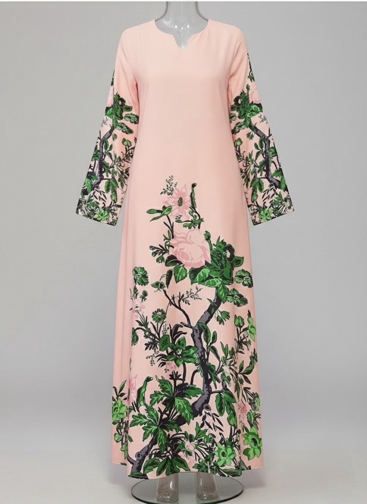 Maxi Abaya - Dress-Floral Print