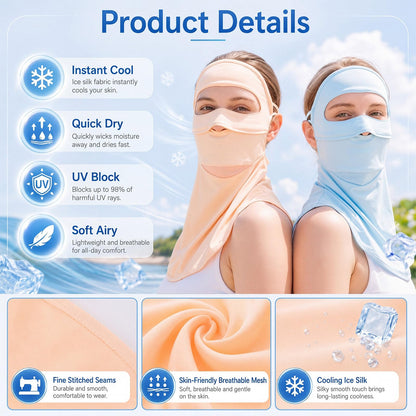 3 Pack Breathable Sun Protection Face Mask Women