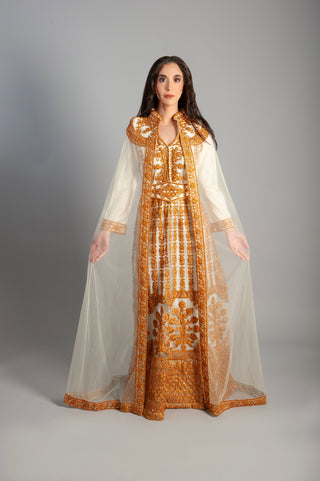 Women Kaftan Long embroidery Maxi Dress Long Sleeves, Bridal, Evening, Party