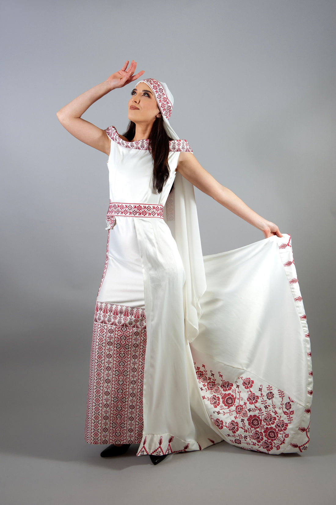 embroidery party dress - roza - white