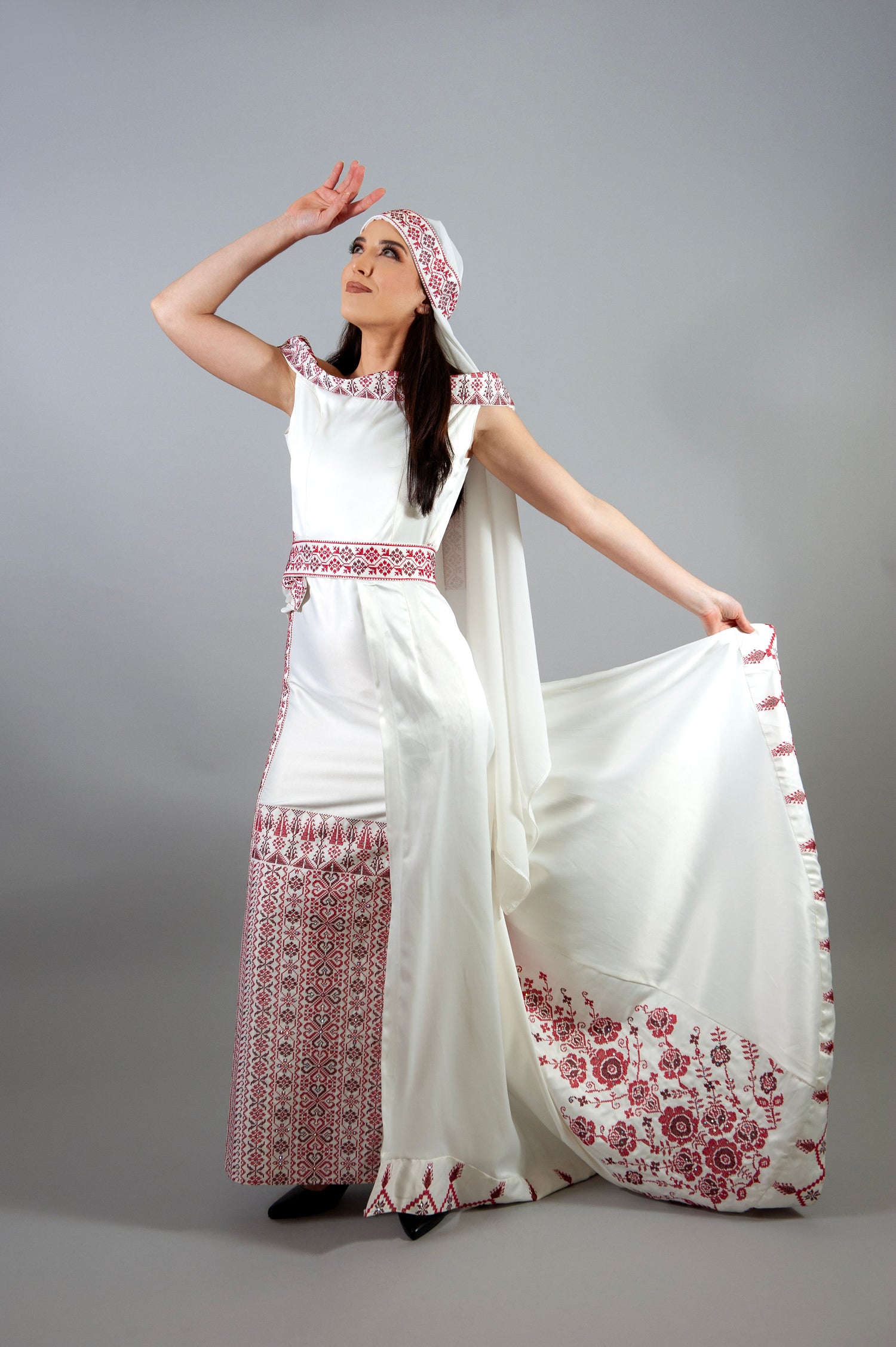 embroidery party dress - roza - white