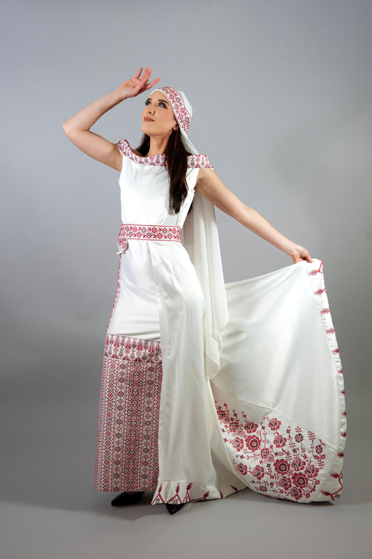 embroidery party dress - roza - white