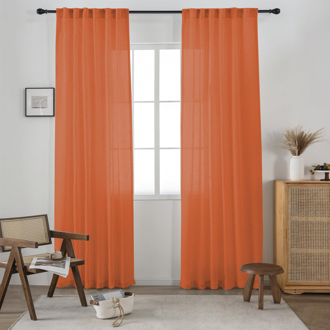 Rust Light-Filtering Window Curtain Panels Two-Pack 84-Inch