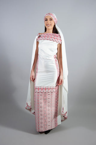 embroidery party dress - roza - white