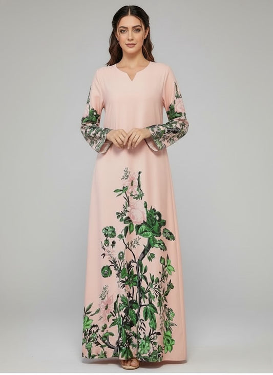 Maxi Abaya - Dress-Floral Print