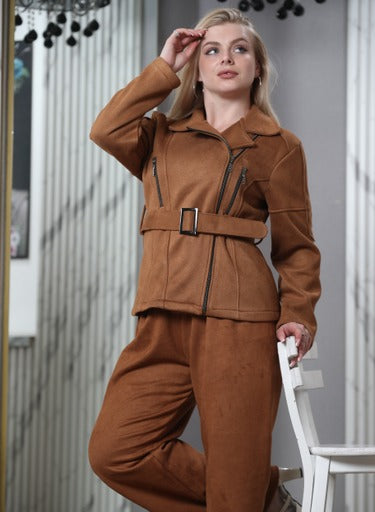 Short jacket - Two-Tone Biker Jacket with Asymmetric Zip