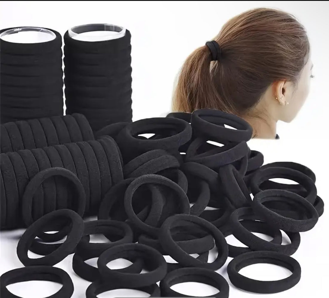 25pcs - Hair Ties - Black