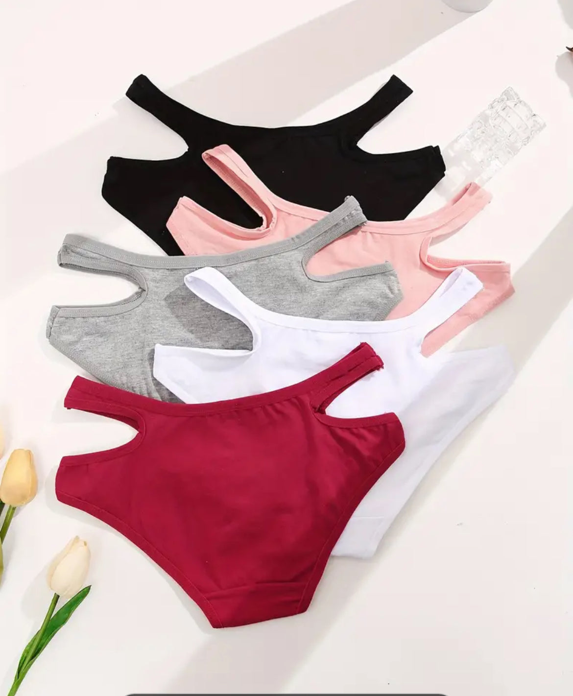 Double Straps - 5 Pcs Briefs - Cotton