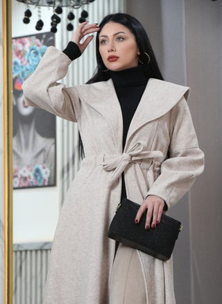 long coat - Gray white colour-include a cap