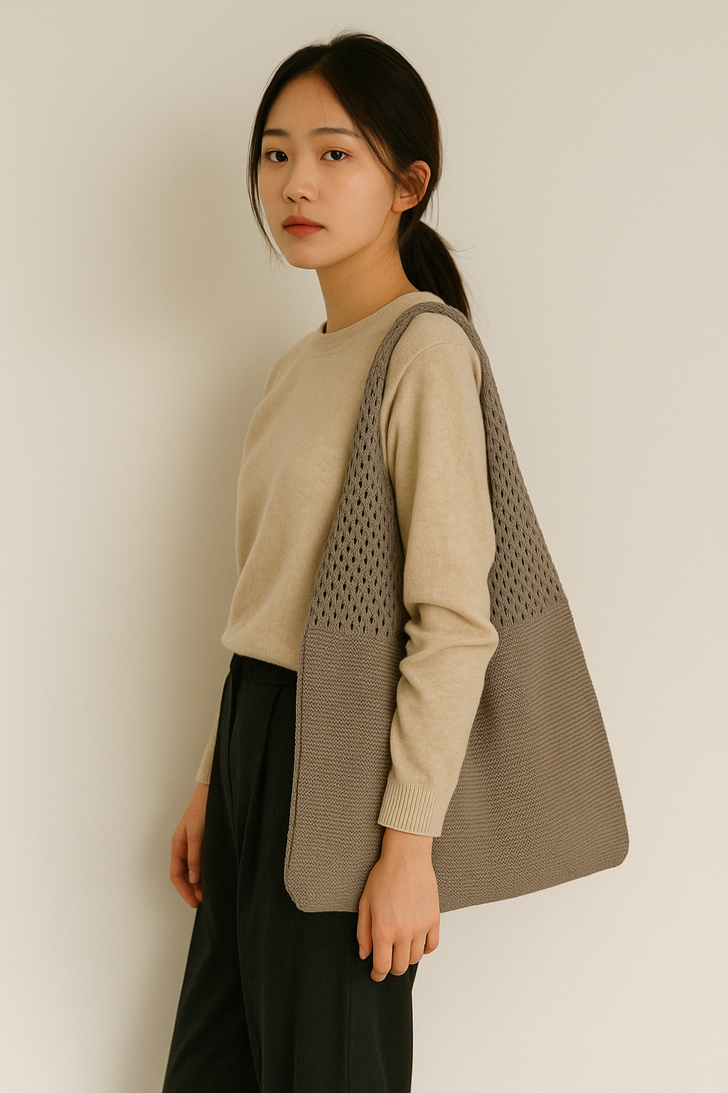 Bag for Women Lightweight Polyester Open-Top Shoulder