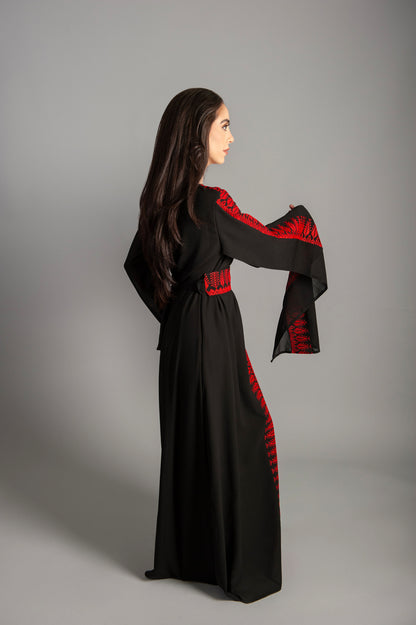 abaya dress intricate embellishments, a gracefully wrapped waist belt, and a long sleeve for added refinement Thobe For All Occasions Holidays & Celebrations
